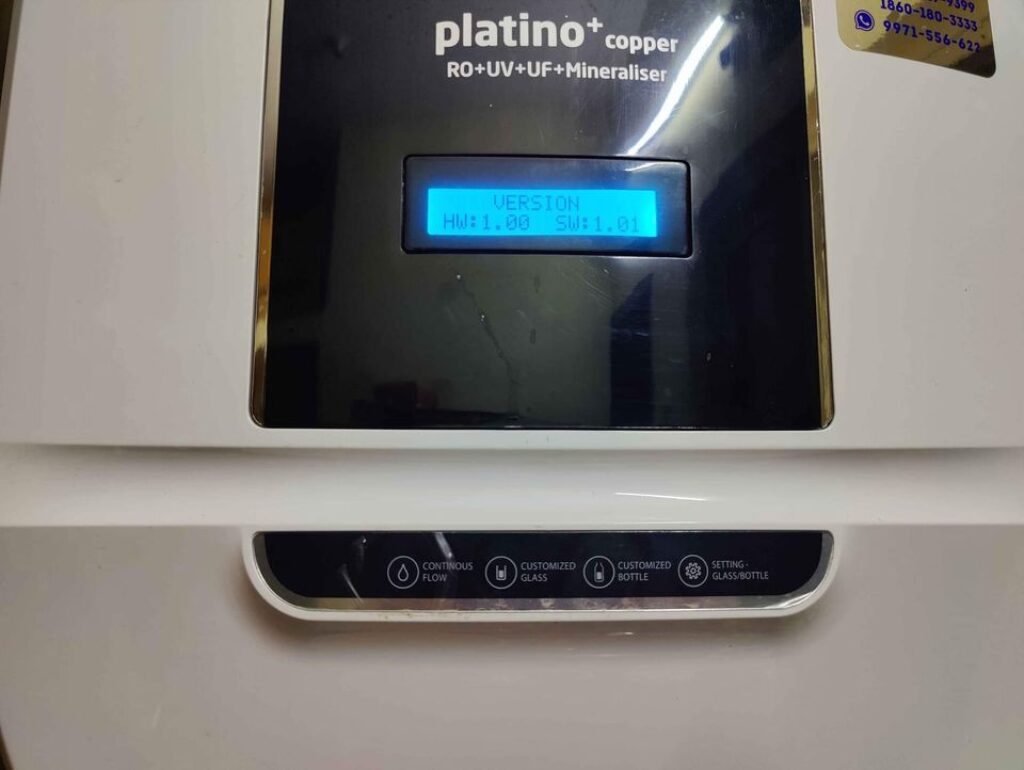 Livpure platino water purifier display 