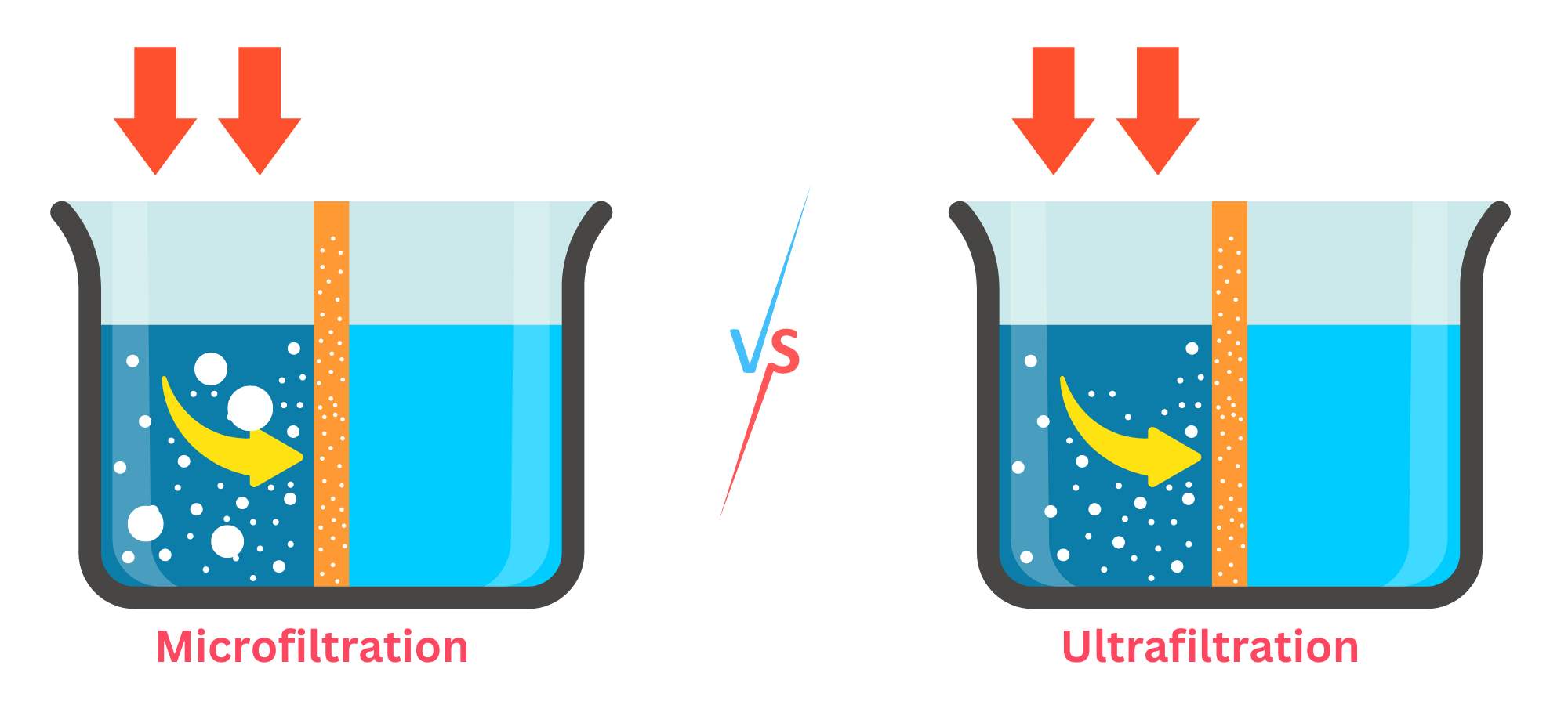 Microfiltration and Ultrafiltration  purification effectiveness 