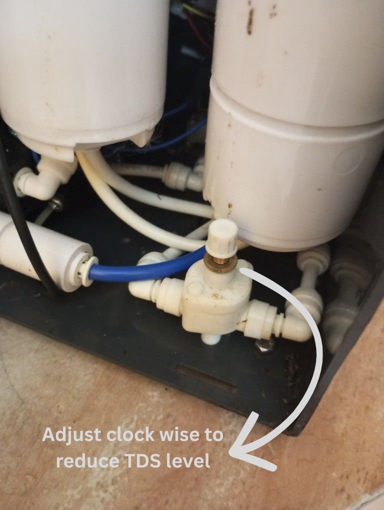 TDS Adjuster knob on the Aquaguard water purifier
