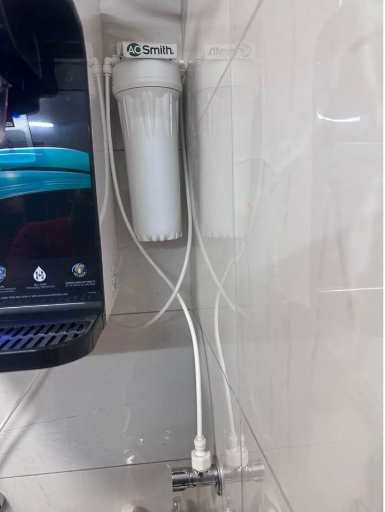 Tap connection and pre sediment filter of AO Smith Z8